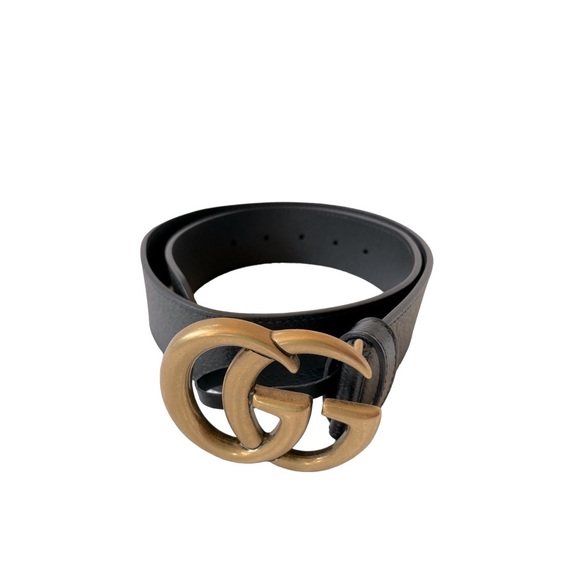 AUTHENTIC GUCCI WIDE LEATHER BELT WITH DOUBLE G BUCKLE SIZE 75 MSRP$778 AFTERTAX - Picture 6 of 16